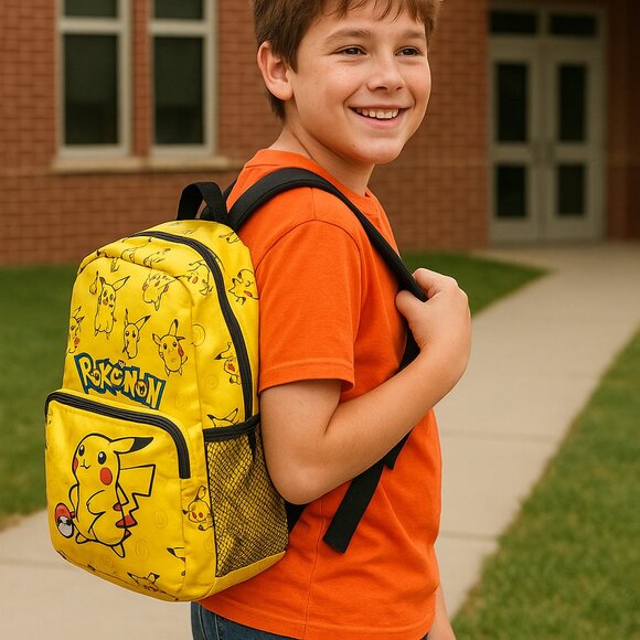 Pokémon Pikachu Backpack Yellow School Bag Bookbag Official License